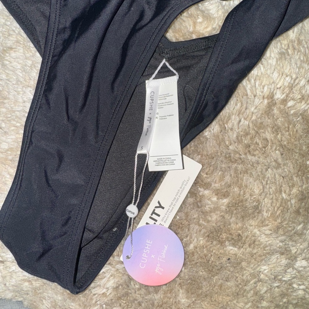 Cupshe Black High-Cut Bikini Bottom